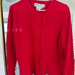 Women's Red 100% silk blouse